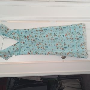 Midi floral dress deep v